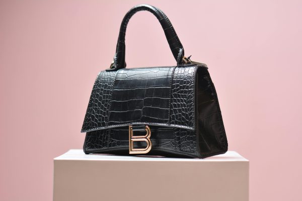 BALENCIAGA Croc Embossed Leather Bag